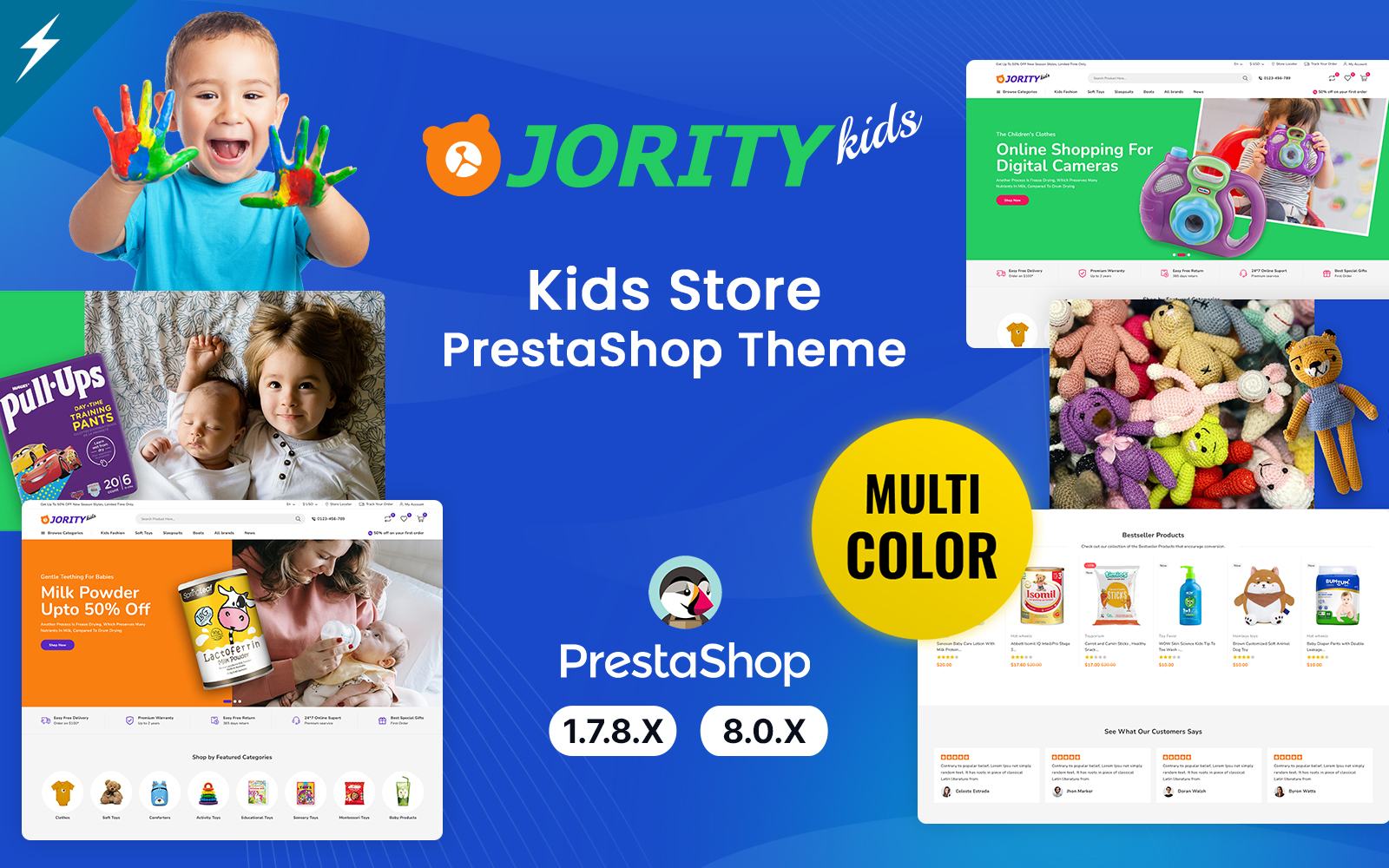 Jority Kids, Baby Food and Toys Тема PrestaShop