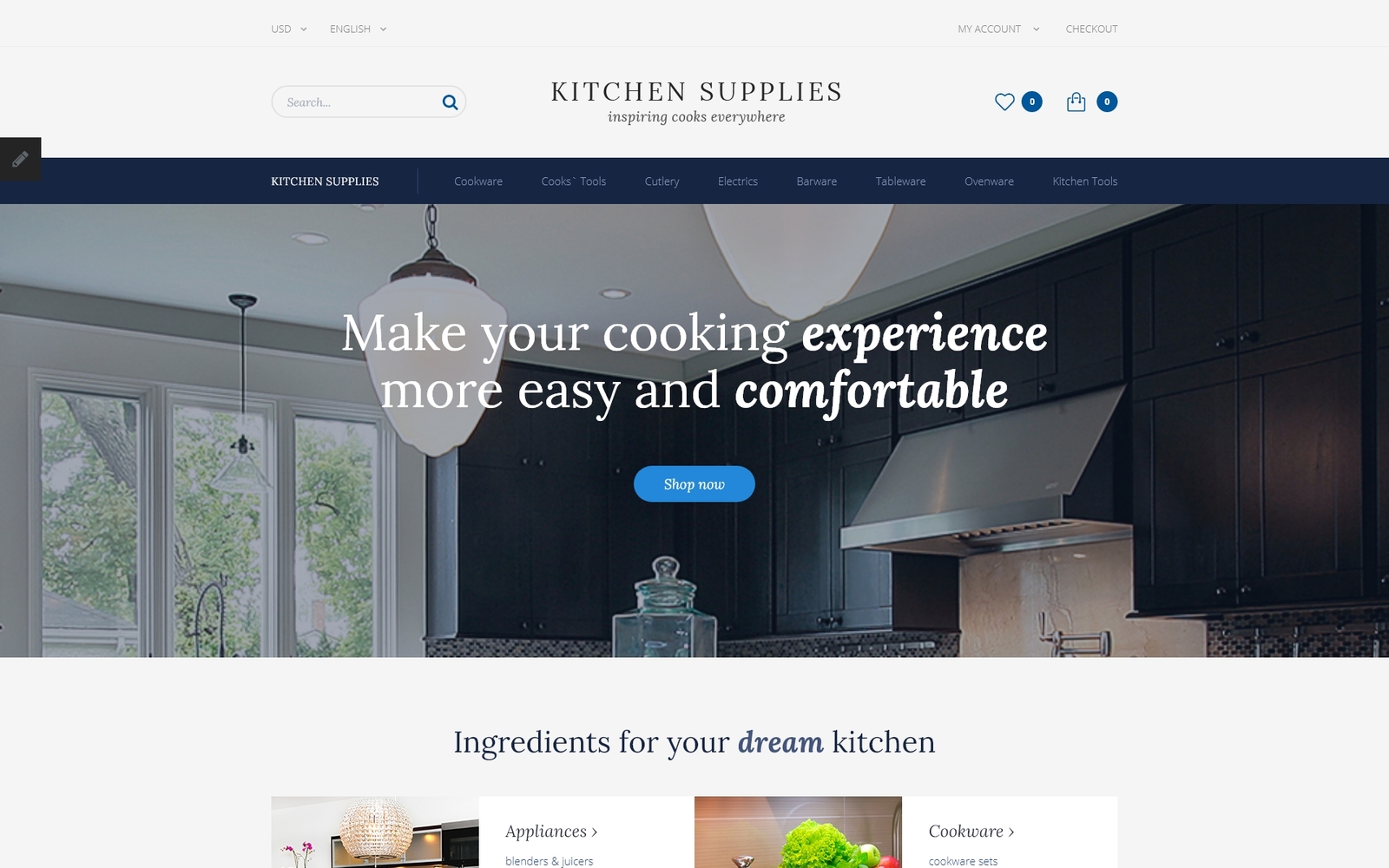 Шаблон OpenCart Kitchen Supplies 