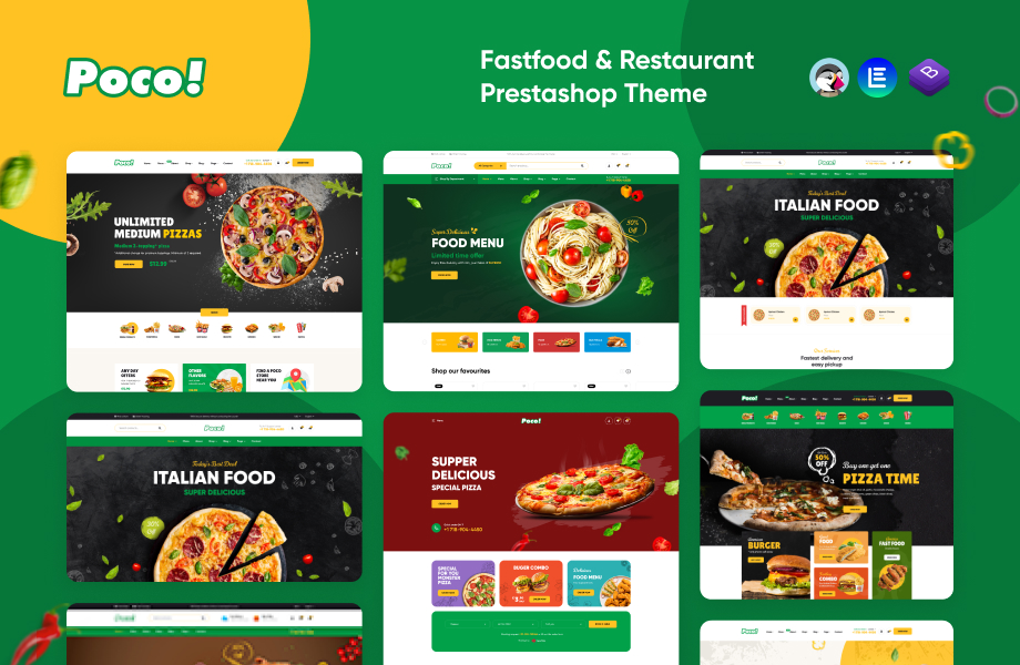 Leo Poco Elementor - Fastfood & Restaurant Prestashop Theme Тема PrestaShop