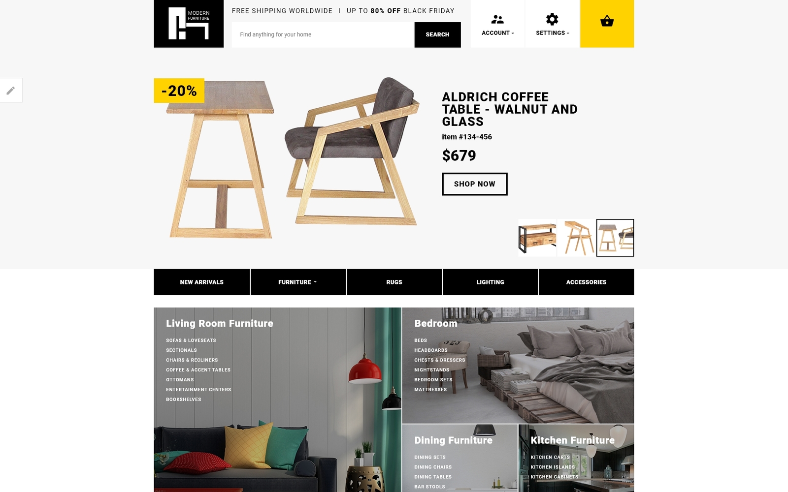 Шаблон OpenCart Modern Furniture - Interior & Home Decor Responsive 