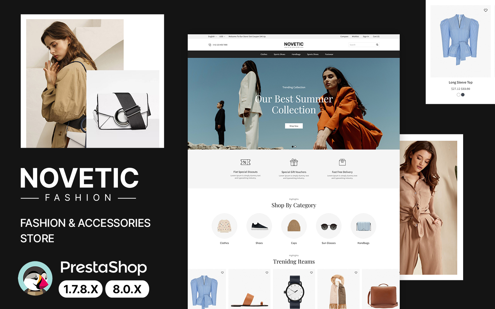 Novetic - Clothes, Shoes and Accessories Тема PrestaShop