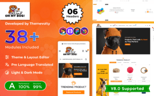 Oh My Dog - Animals Shop - Pets Care PrestaShop 8.0 Responsive Mega Template Тема PrestaShop