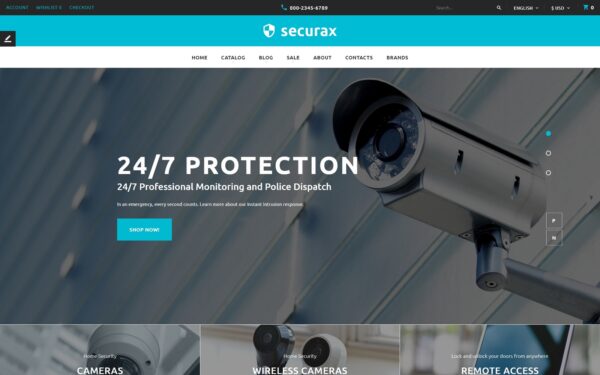 Шаблон OpenCart Securax - Security Equipment Store Responsive 