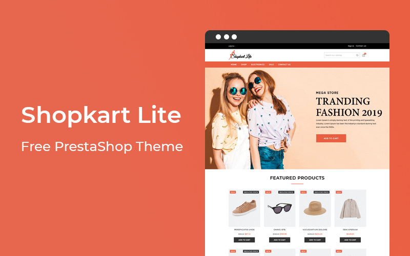 Shopkart Lite – Free Responsive Prestashop Theme Тема PrestaShop