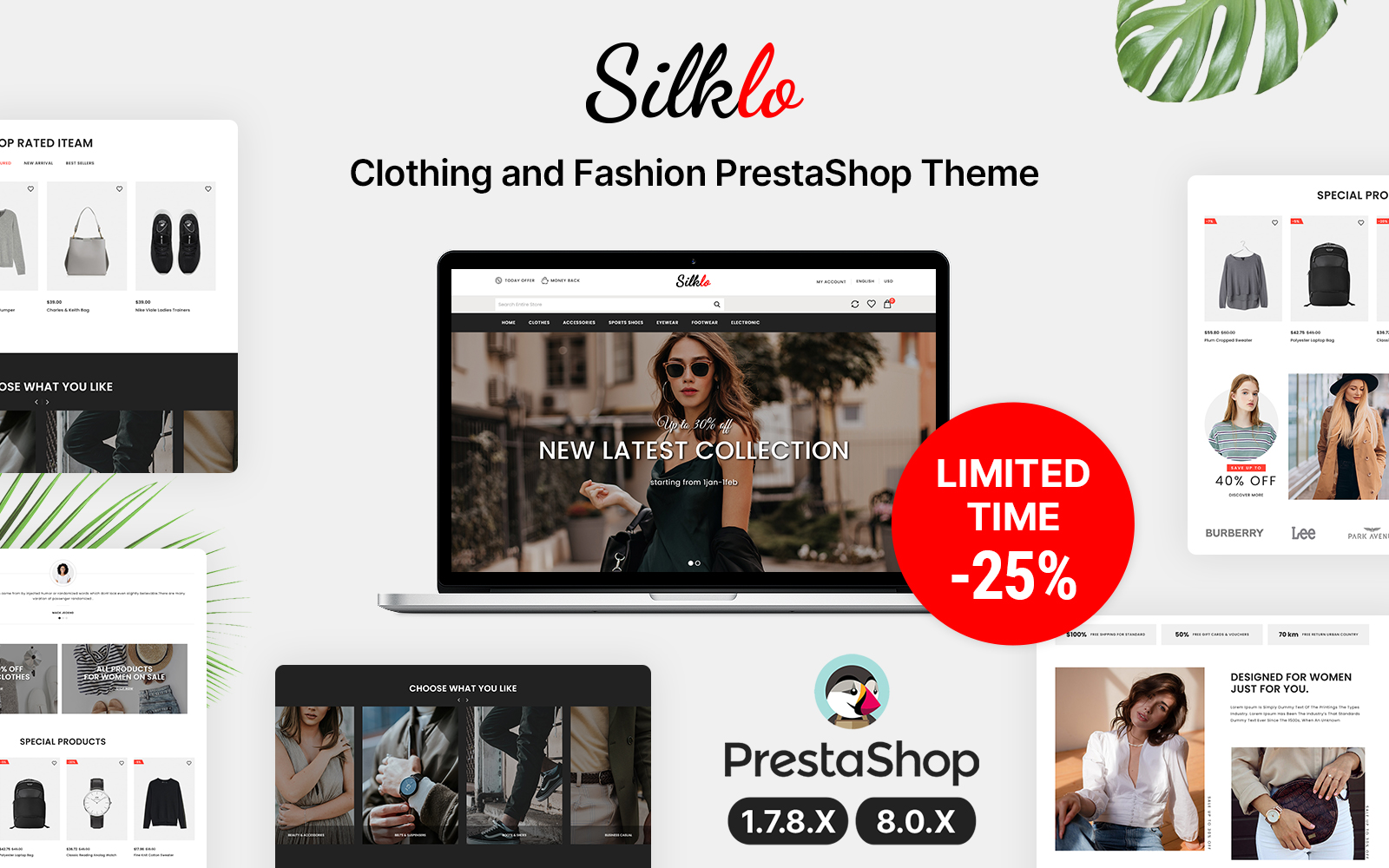 Silklo - Apparel, Shoes and Fashion Тема PrestaShop
