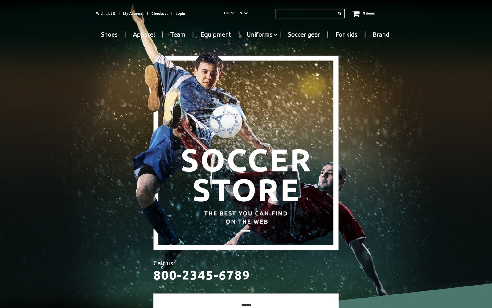 Шаблон OpenCart Soccer Shop 