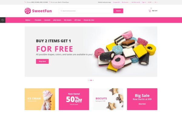 SweetFun - Minimalistic Sweets Online Store 