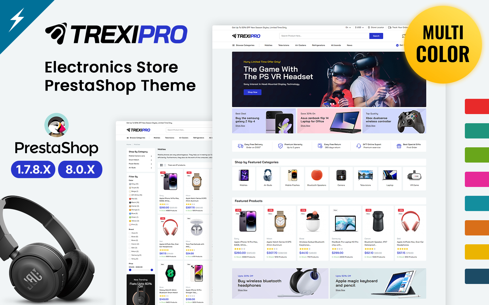 Trexipro - Electronics and Mega Store PrestaShop theme Тема PrestaShop