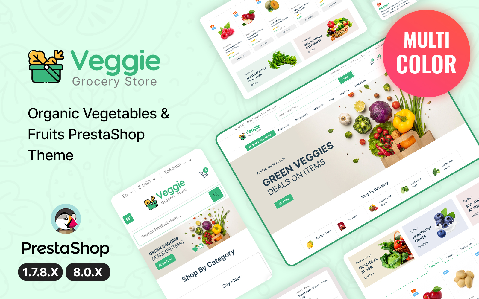Veggie - Food, Vegetable and Grocery Тема PrestaShop