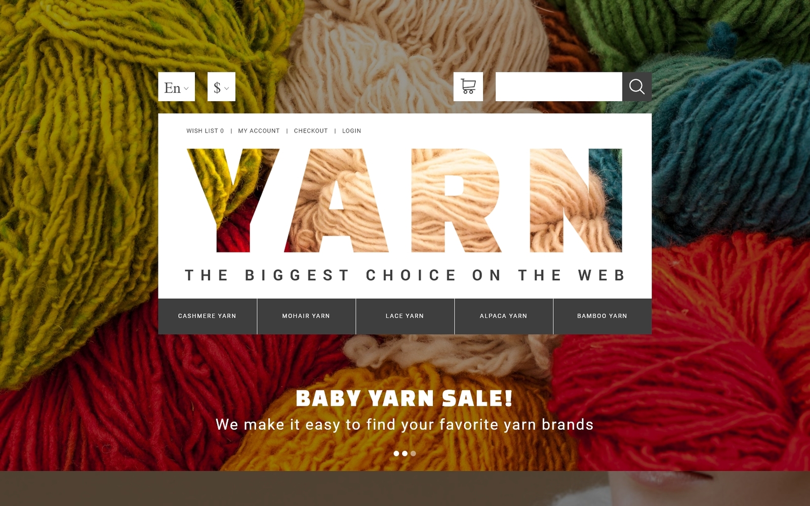 Шаблон OpenCart Yarn Online Store 