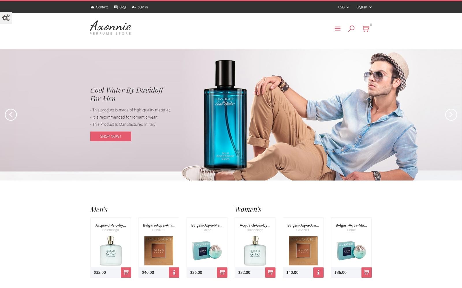 Axonnie - Perfume Store Тема PrestaShop