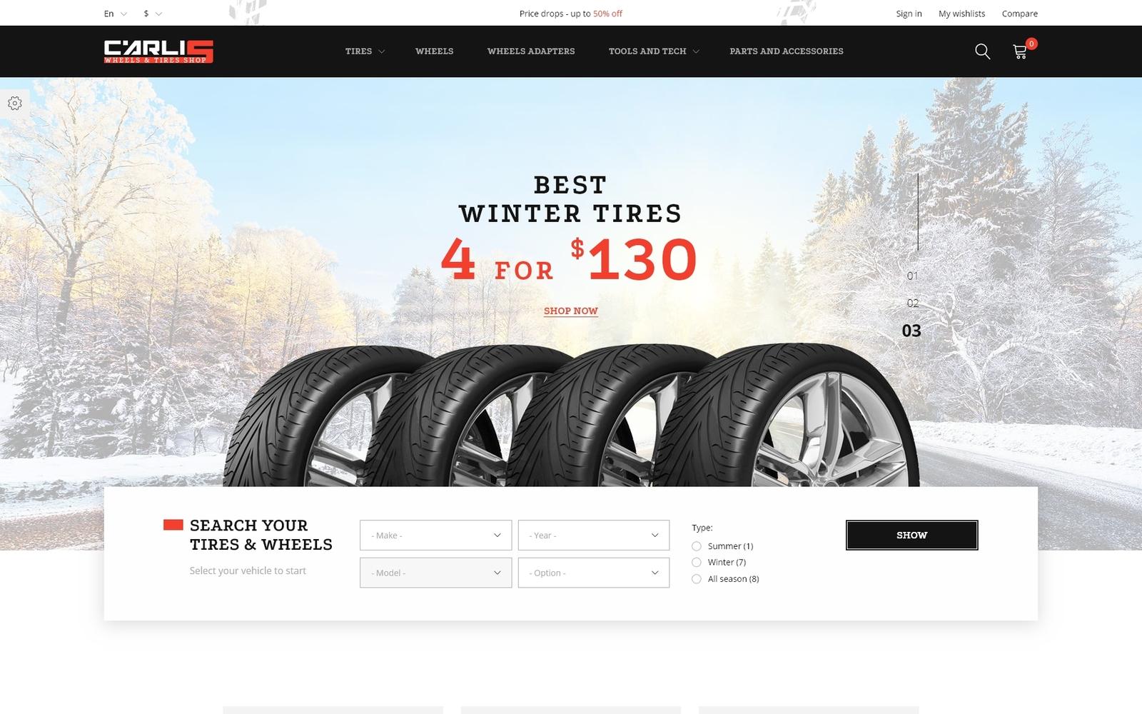 Carlis - Wheels & Tires Shop Тема PrestaShop