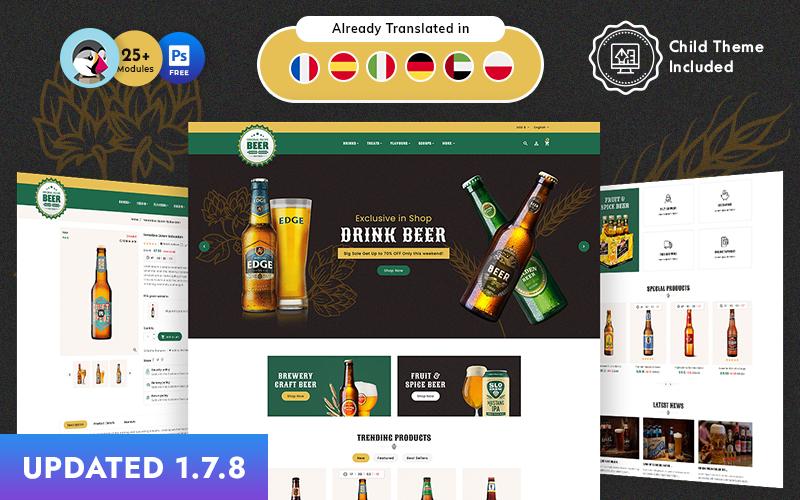 Craft Beer Тема PrestaShop for Online Brewery Store