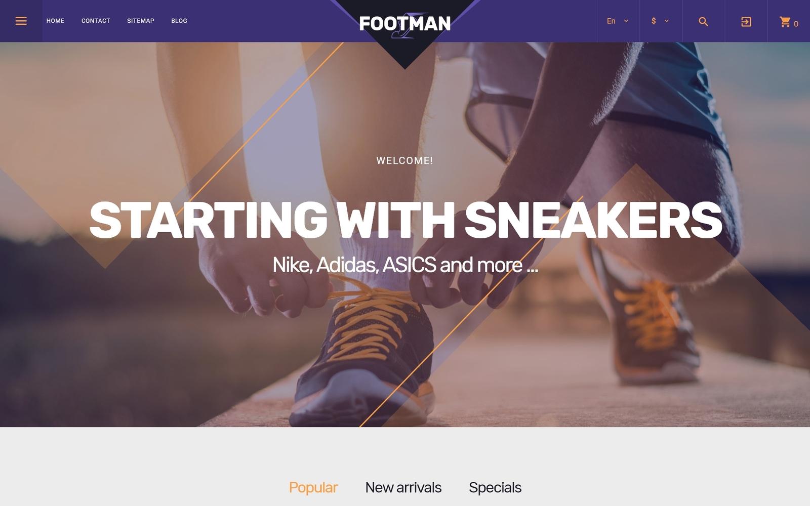 Footman - Sneakers Store Тема PrestaShop