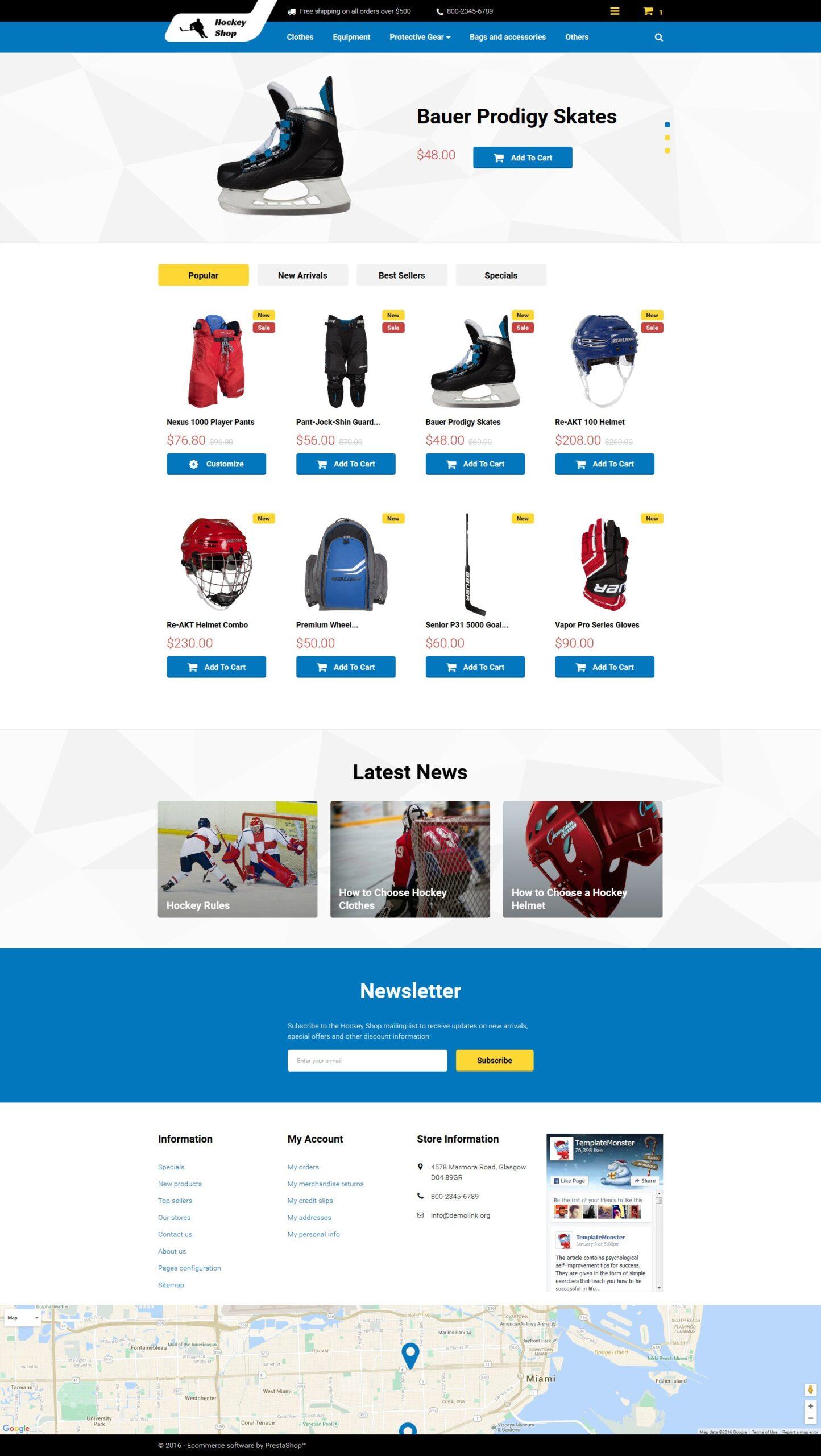 Hockey Shop Тема PrestaShop