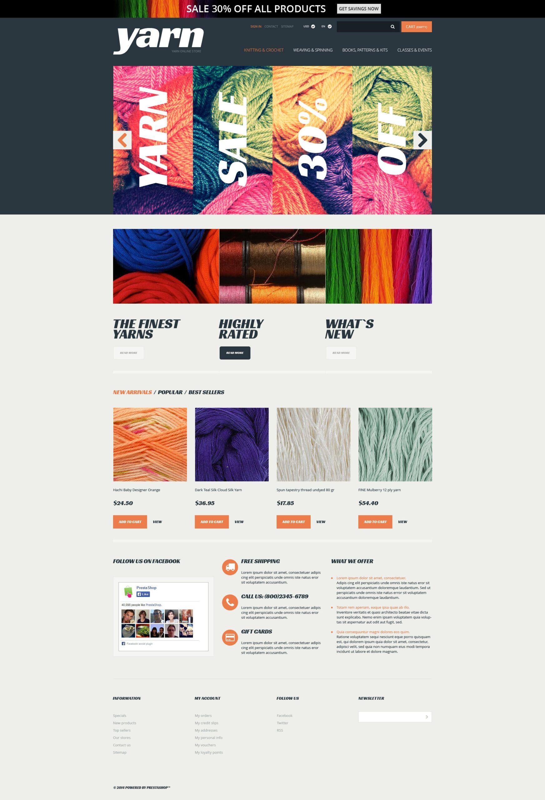 Knit Crochet Supplies Тема PrestaShop