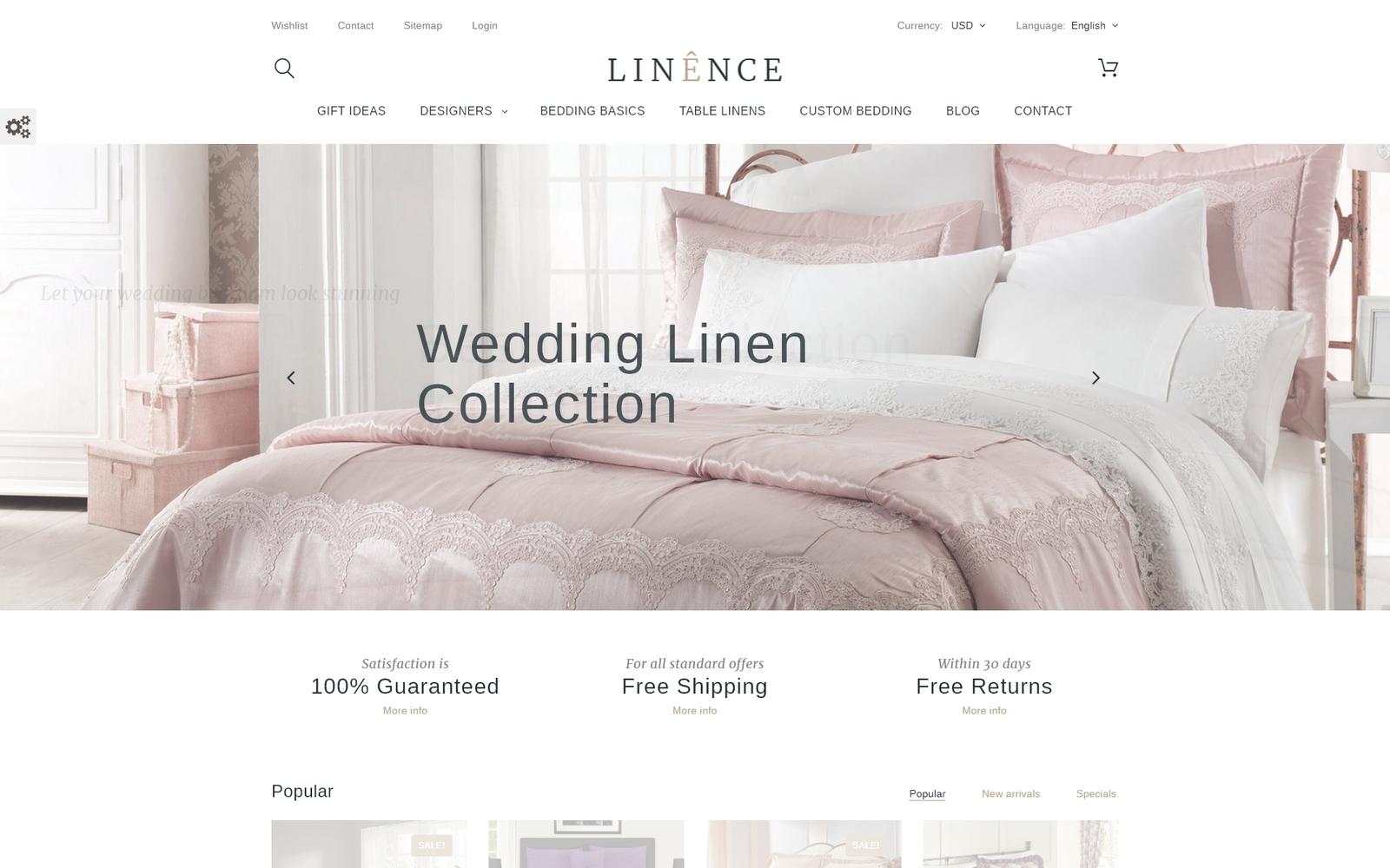 Linence - Bed Linen Тема PrestaShop