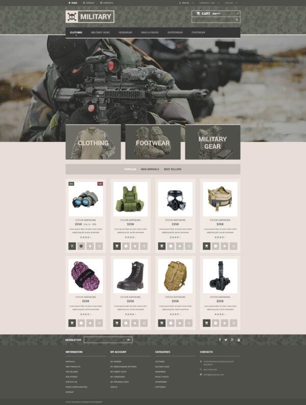 Military Gear Store Тема PrestaShop