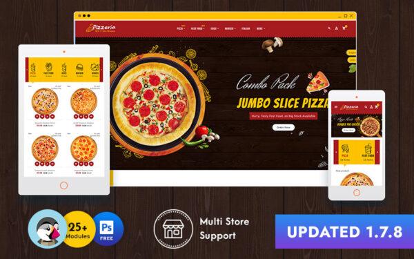 Pizzeria - Restaurant / Cafe / Bistro / Fast Food eCommerce Тема PrestaShop