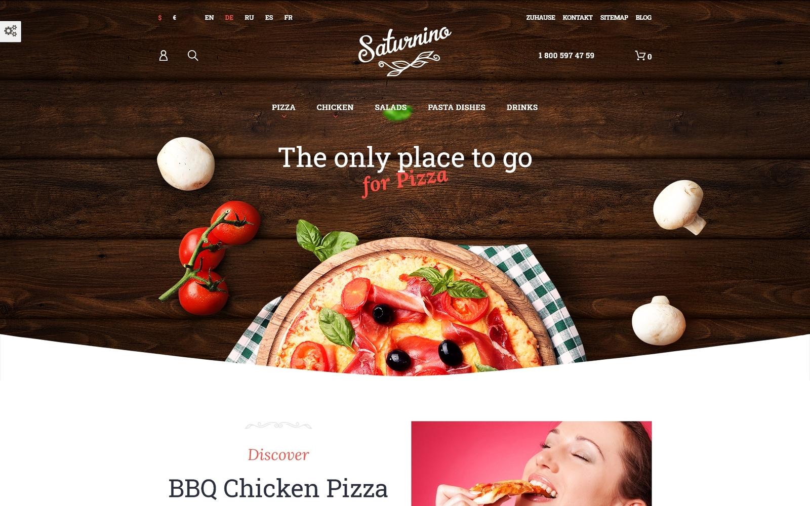 Saturnino - Pizza Restaurant Тема PrestaShop