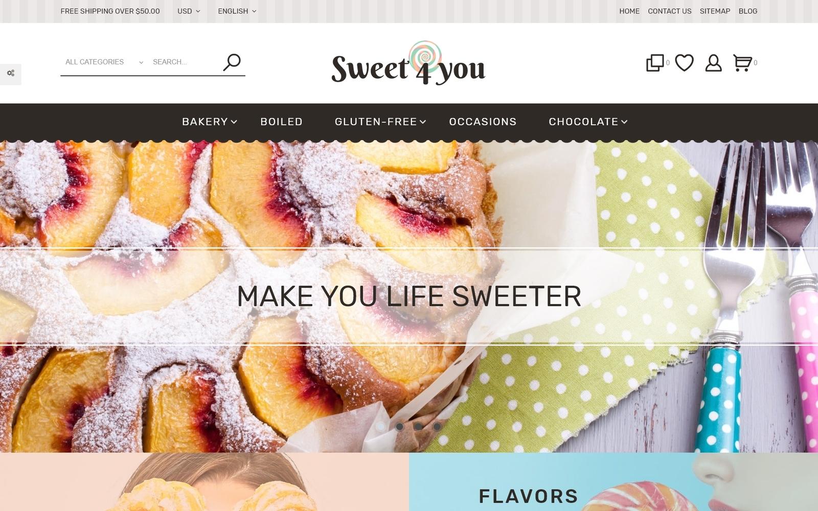 Sweet4you - Sweets Responsive Template for Candy and Cake Shops Тема PrestaShop