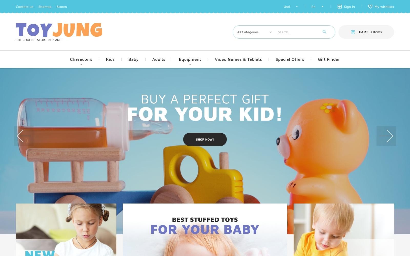 ToyJung - Plaything Store Bootstrap Ecommerce Clean Тема PrestaShop
