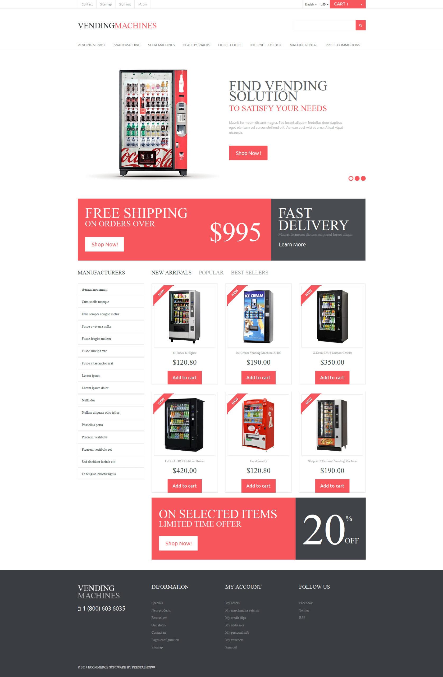 Vending Machines PrestaShop Theme