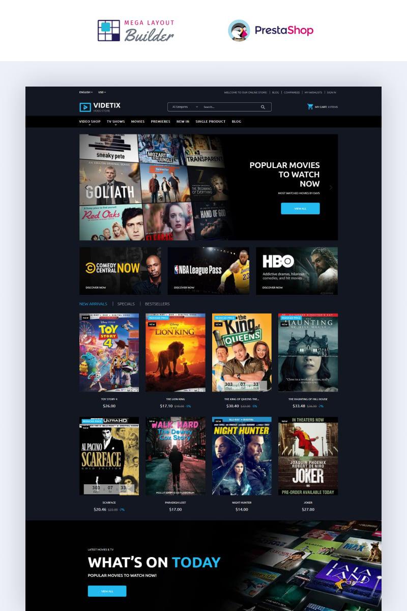 Videtix - Movies Online Store Template Тема PrestaShop