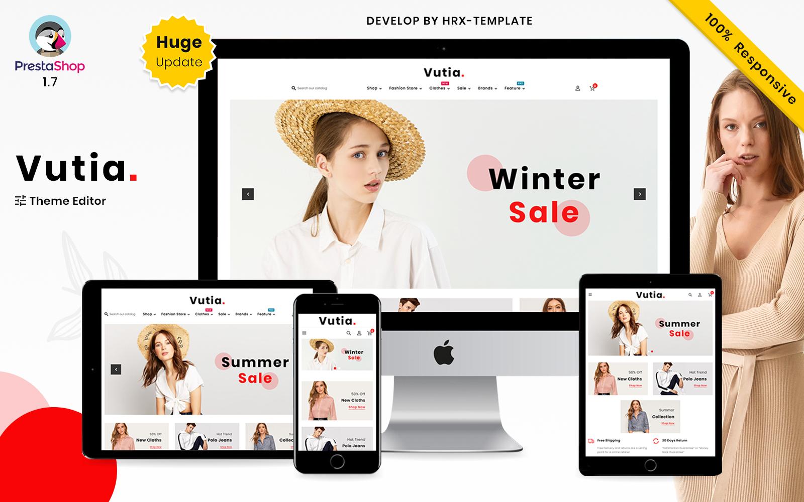 Vutia Fashion Store – Fashion Clothes Mega Style Minimal Pretashop Responsive Store Тема PrestaShop