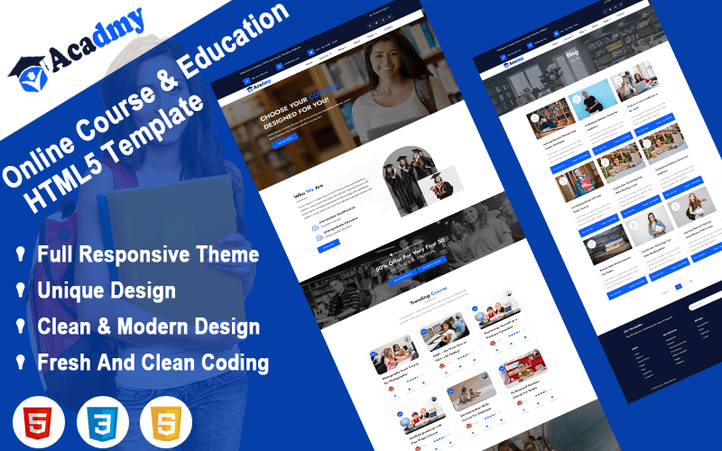 Acadmy – Online Course And Education HTML5 Template Website Template