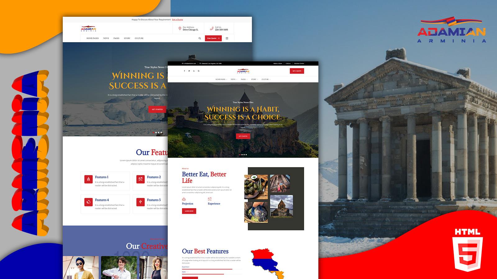 Adamian Culture Armenia HTML5 Template Website Template