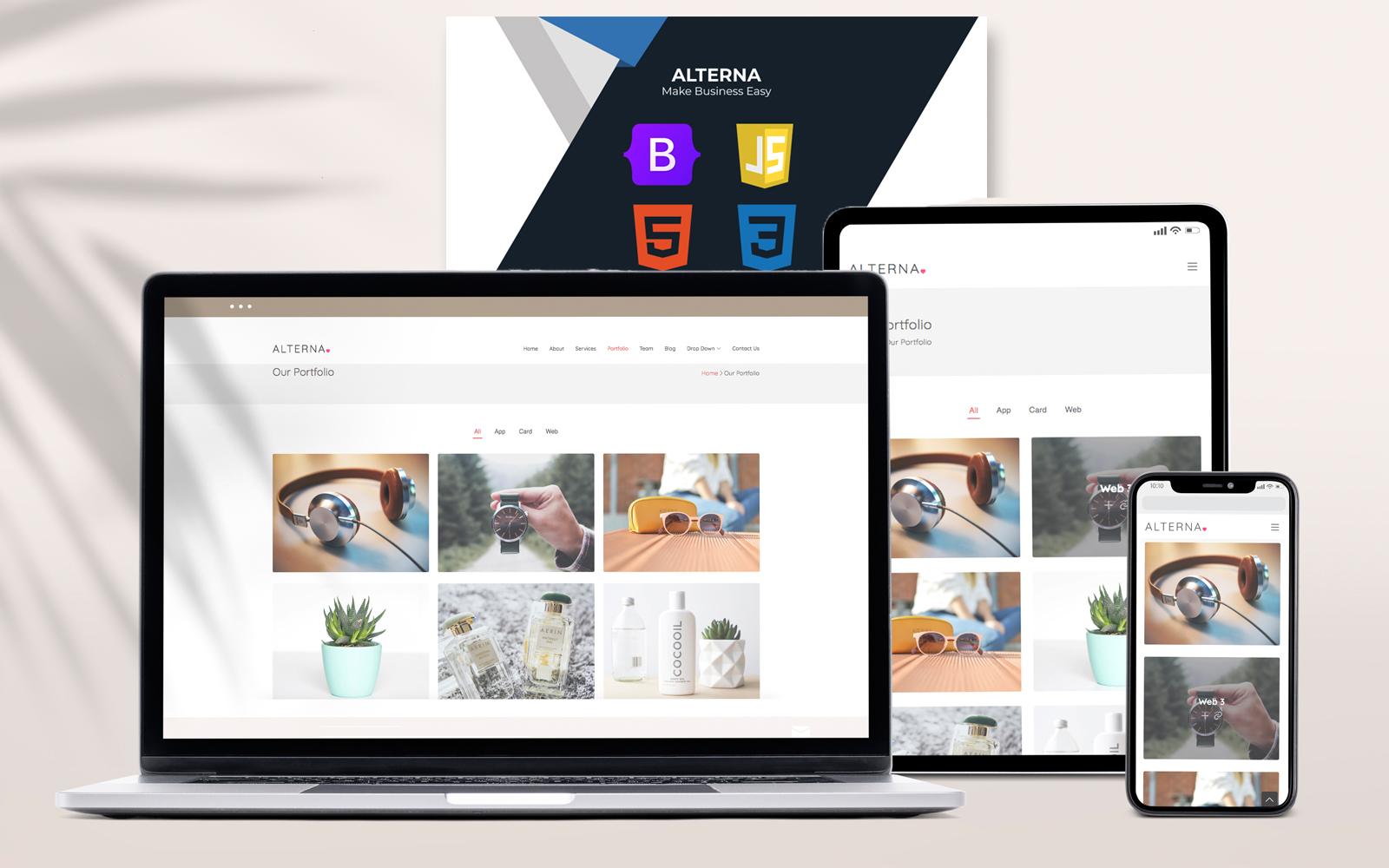 Alterna - Responsive 9 Pages Modern HTML5 Template Website Template