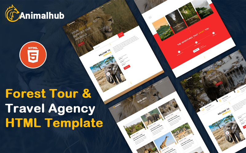 Animalhub - Forest Tour & Travel Agency HTML Template Website Template