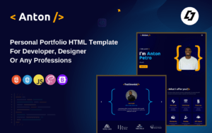 Anton - Versatile Portfolio HTML Template for Developers, Designers & Creative Professionals Website Template