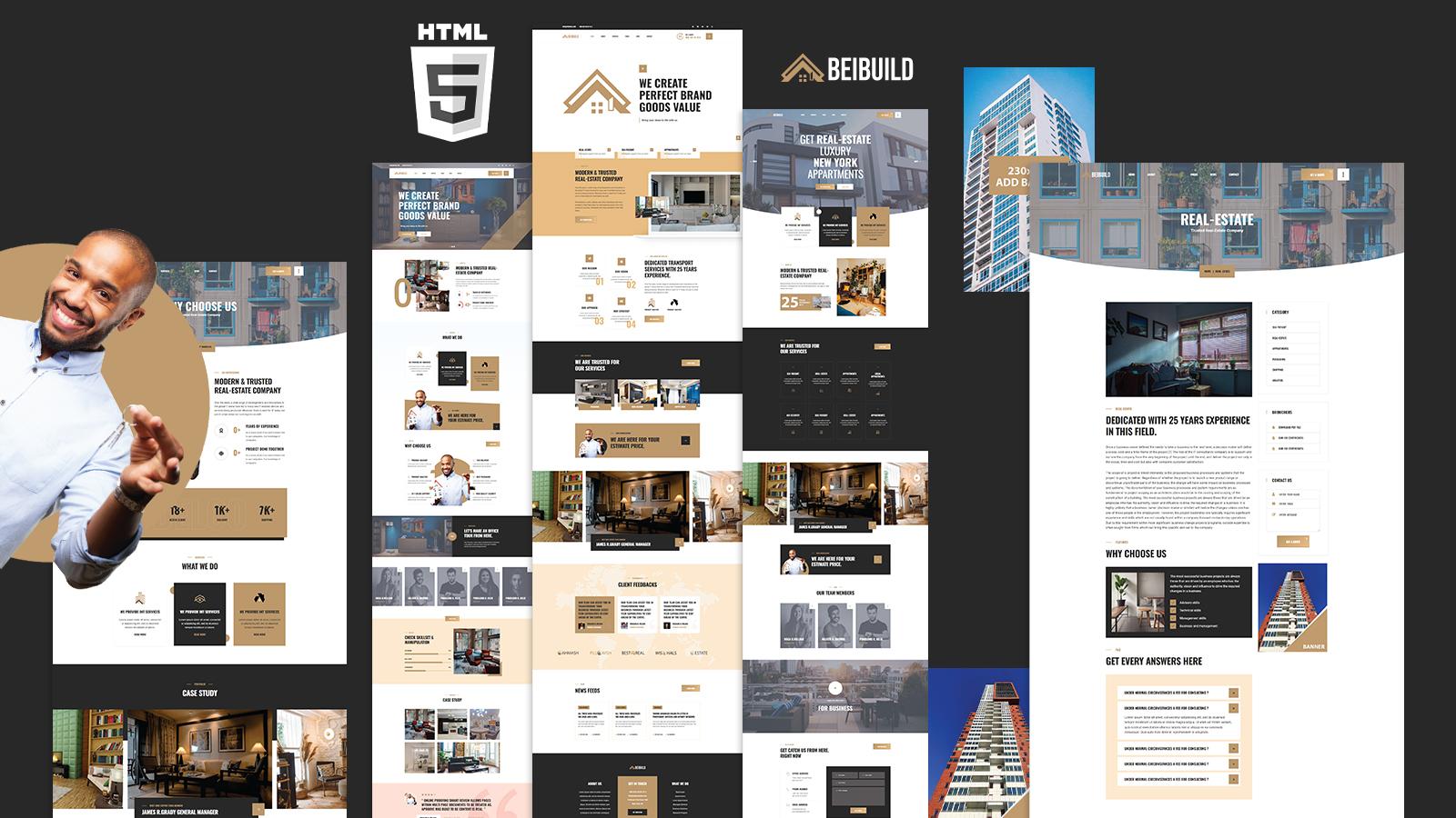 Beibuild Luxury Apartments Real-estate HTML5 Template Website Template