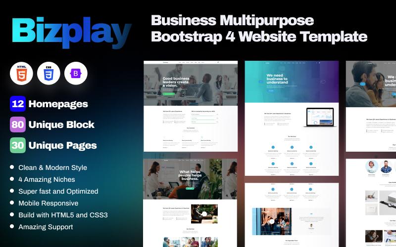 Bizplay Business Multipurpose Bootstrap 4 website template Website Template