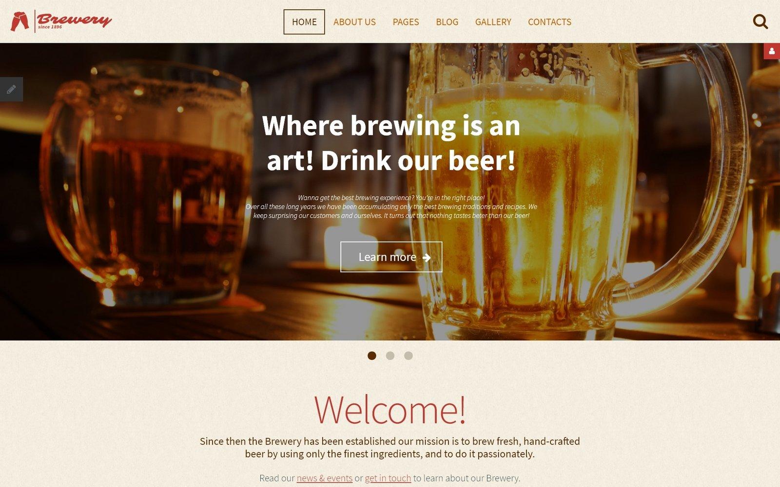 Шаблон Joomla Brewery - Brewhouse Responsive Joomla Template