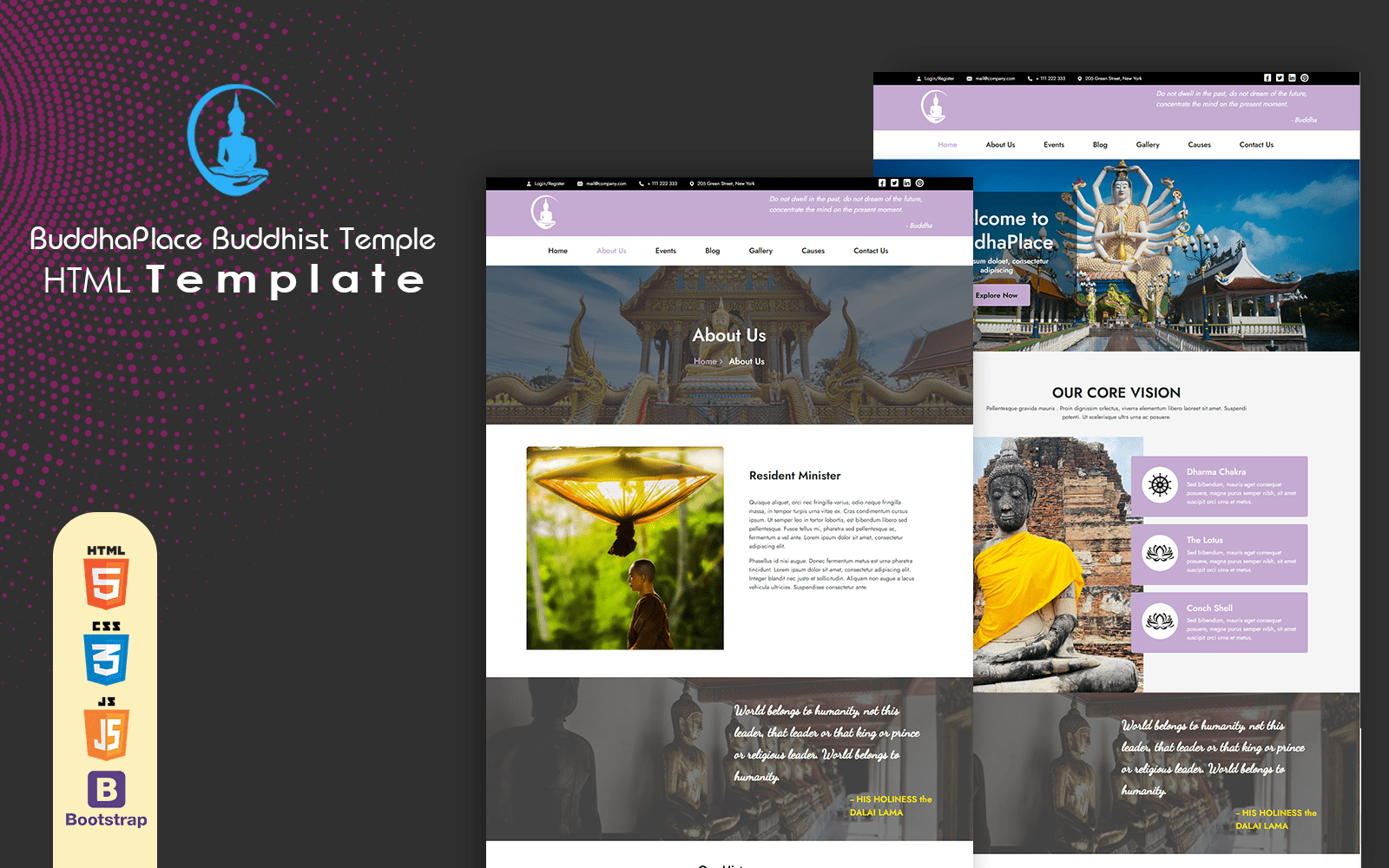 BuddhaPlace Buddhist Temple HTML Template Website Template