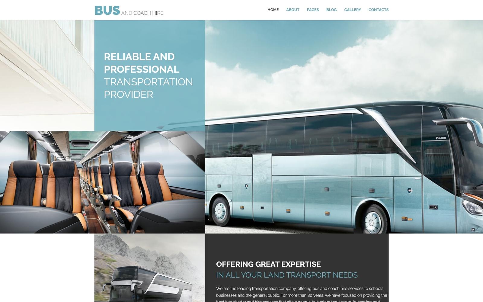 Шаблон Joomla Bus and Coach Hire - Transportation Minimalistic Joomla Template