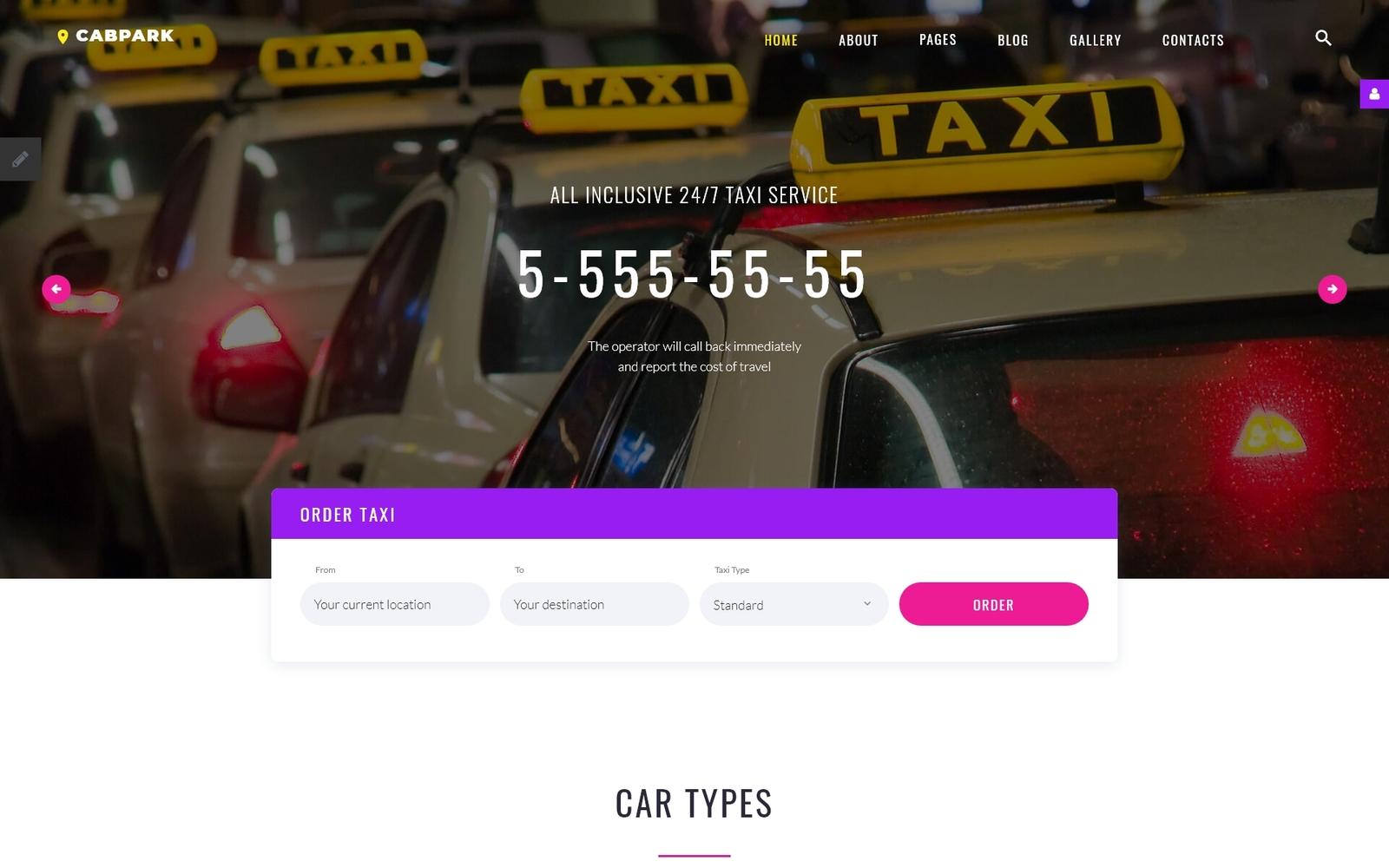 Шаблон Joomla Cabpark - Fancy Taxi Service Joomla Template