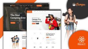 Campa Adventure Store And Hiking React JS Template Website Template