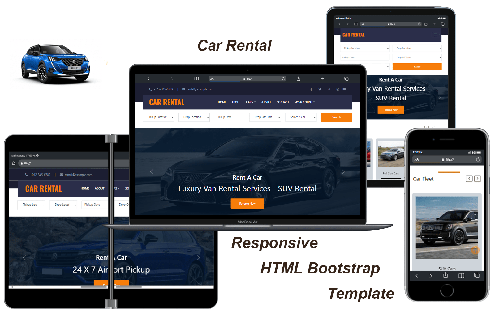 Car Rental - Responsive HTML Bootstrap Template Website Template