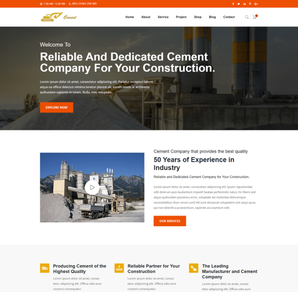 Cement Manufactur Html Template Website Template