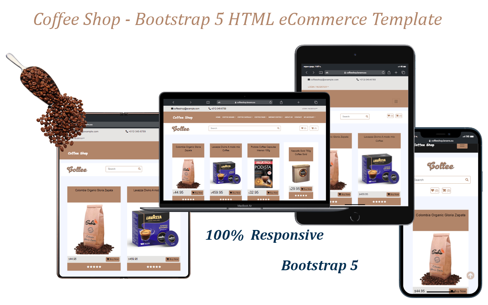 Coffee Shop - Bootstrap eCommerce Template Website Template