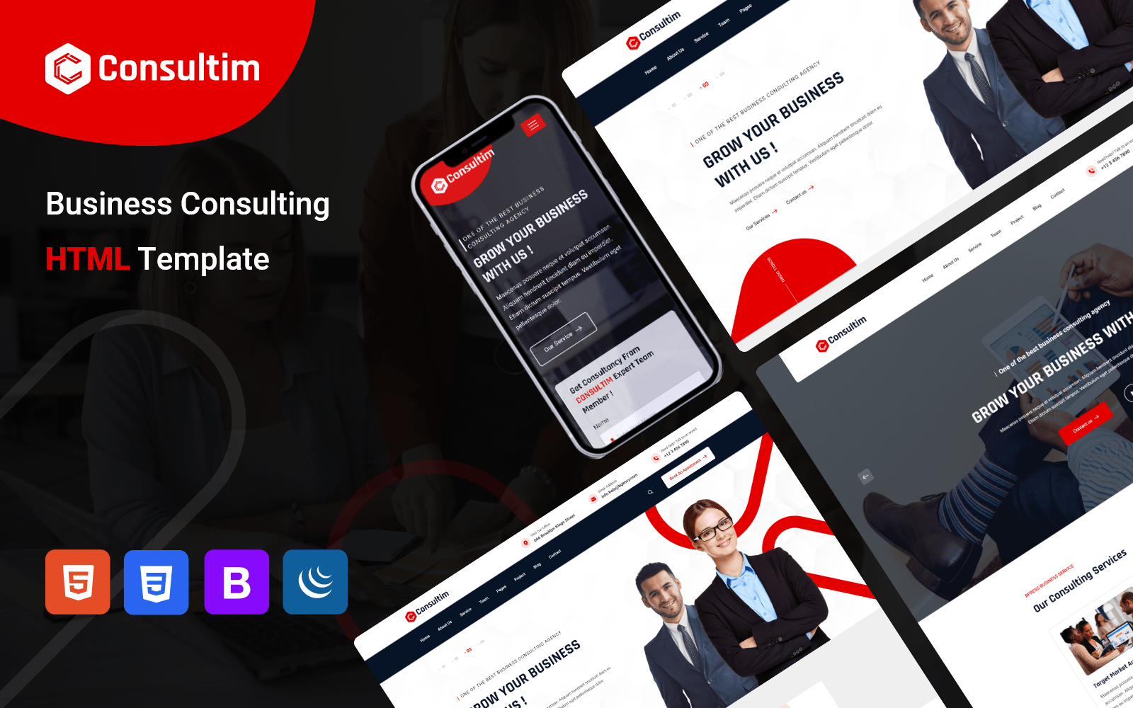 Consultim - Consultancy Business Agency HTML Template Website Template