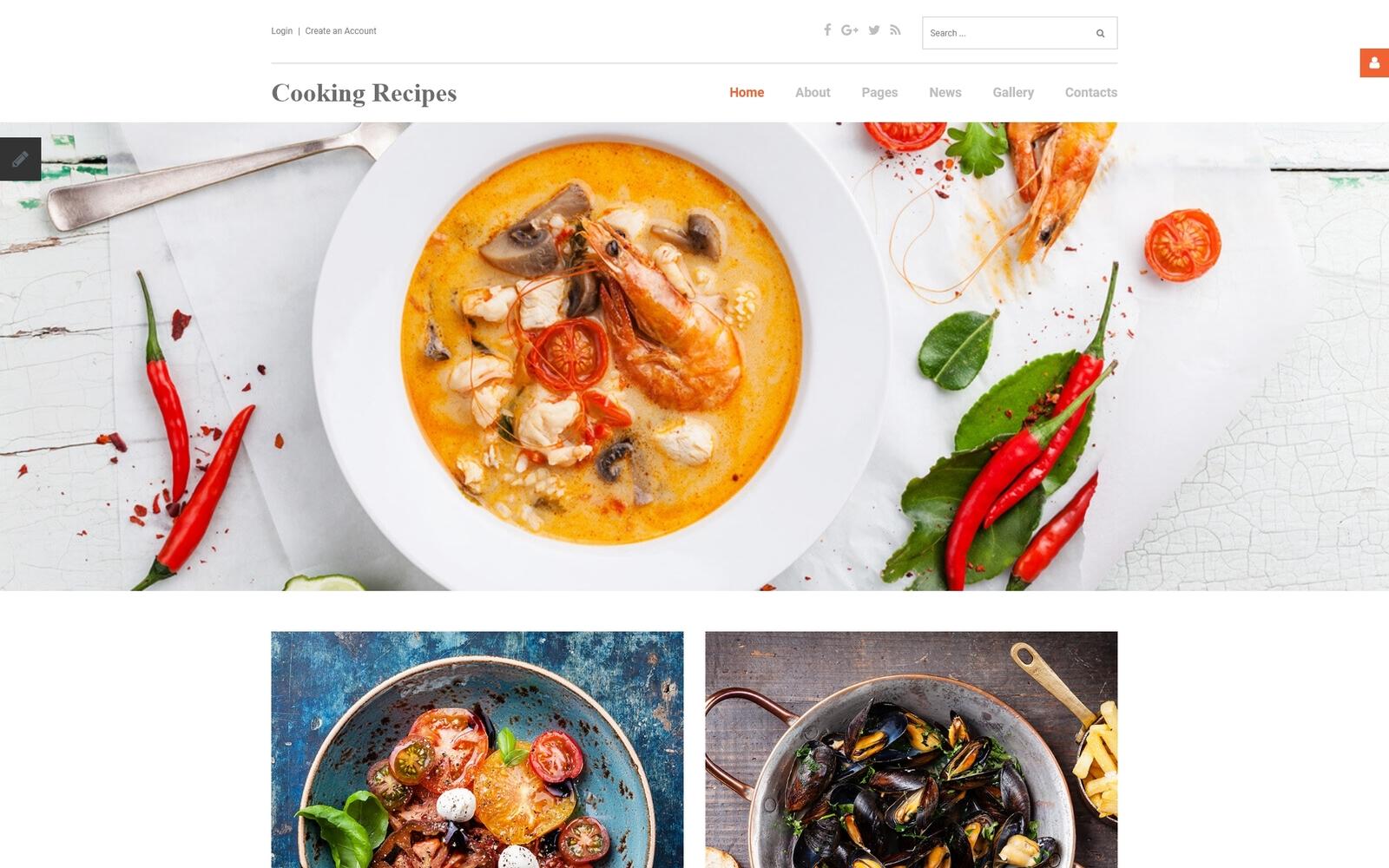 Шаблон Joomla Cooking Recipes Responsive Joomla Template