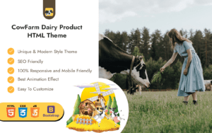 Cow Farm Dairy Product HTML Theme Website Template