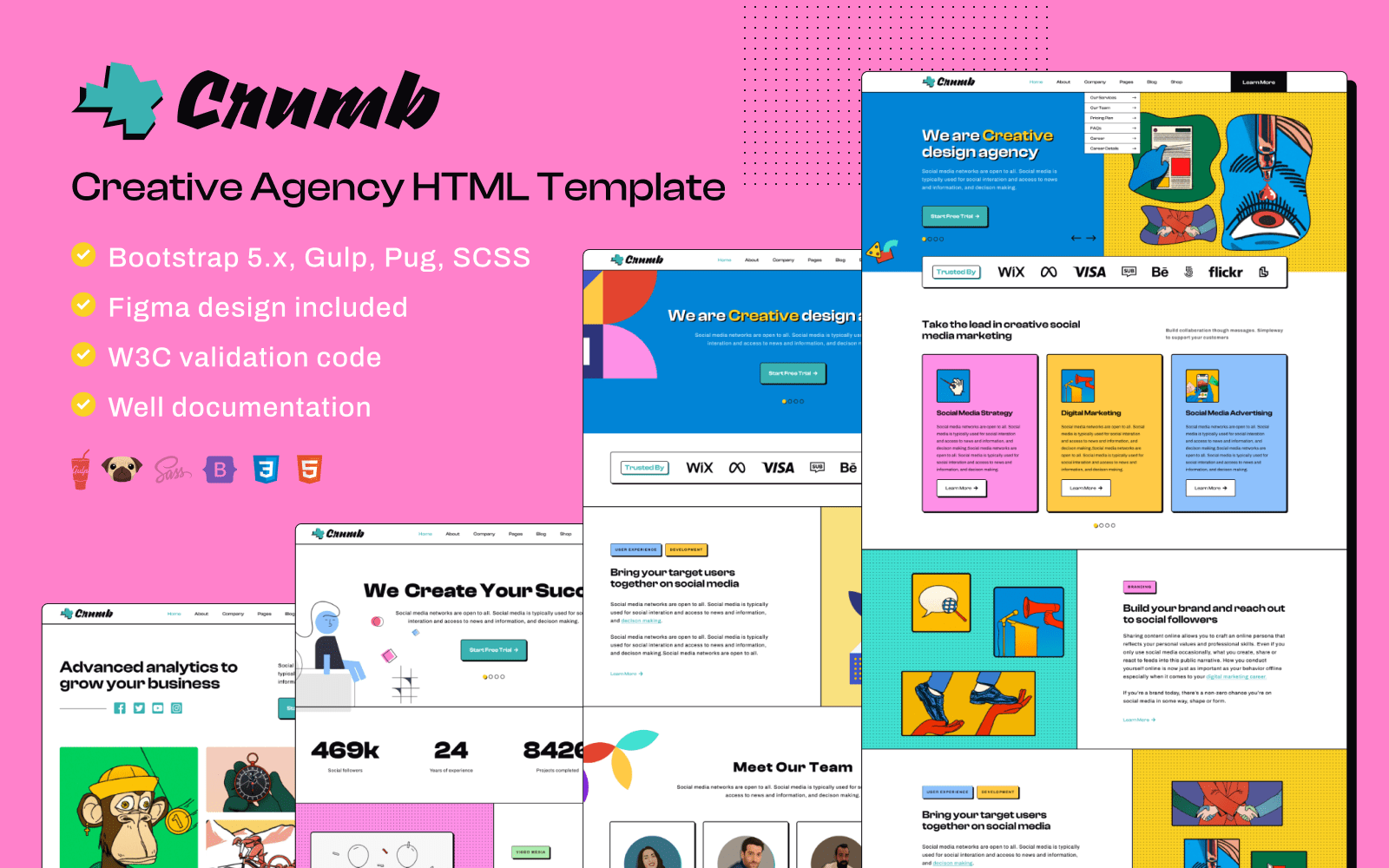 Crumb - Creative Digital Agency HTML Template Website Template