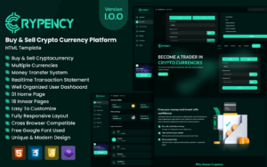 Crypency - Buy & Sell Crypto Currency Platform HTML Template Website Template