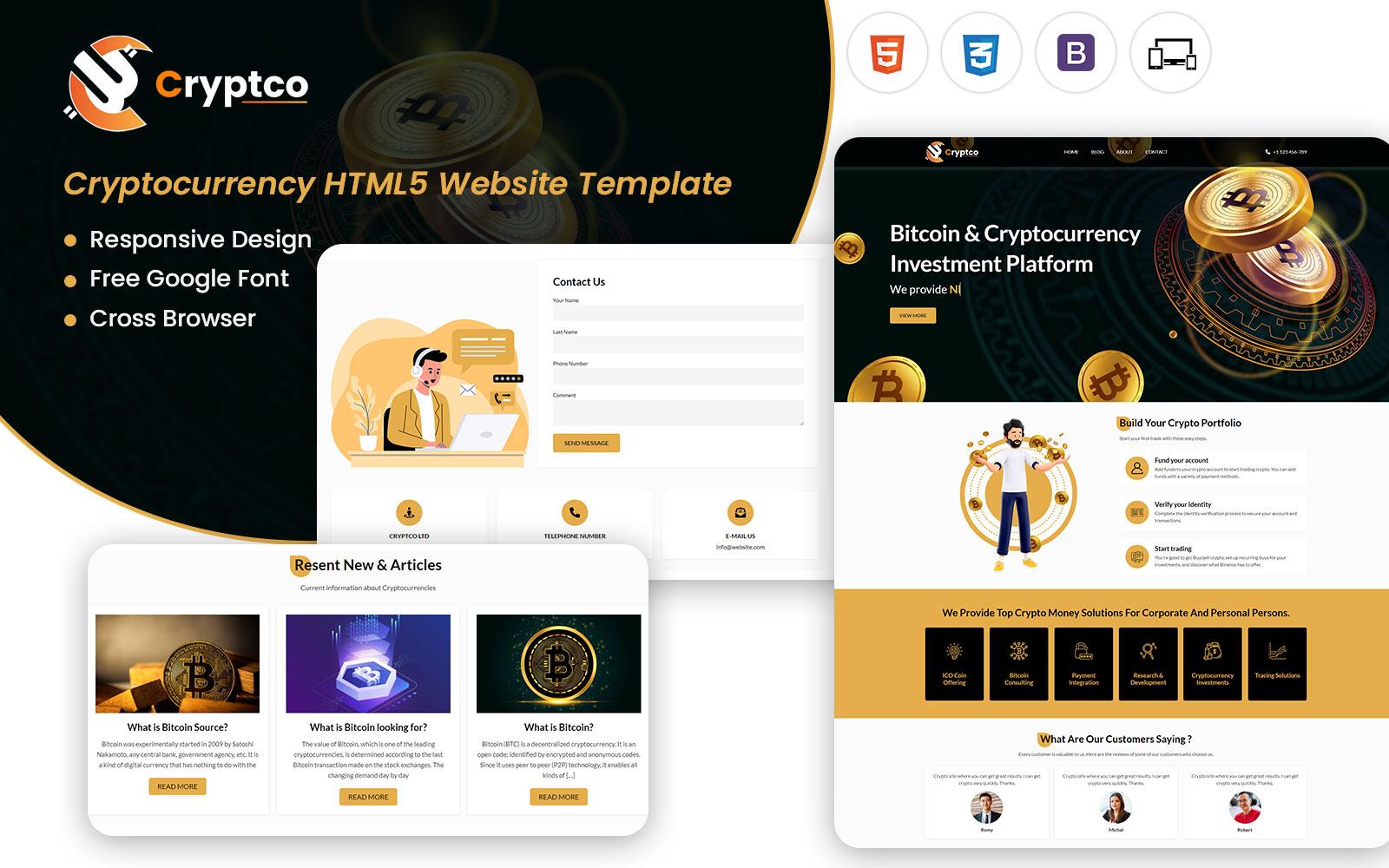 Cryptco Crypto Currency Marketplace Html5 Template and Design Website Template